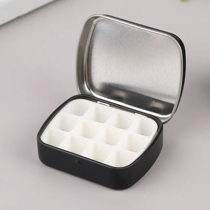 Portable Empty Watercolor Tin Box – 12/24 Grid Mini Paint Palette for Travel Painting & Art Supplies