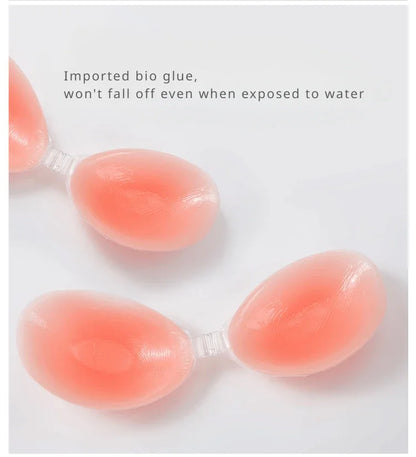 Silicone Invisible Push-Up Bra – Backless Strapless Breast Enhancer, Sticky Adhesive for Women, Perfect for Wedding & Bikini