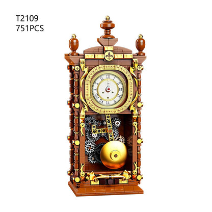 Classic Retro Swing Clock Building Blocks Set – 751PCS Mechanical Pendulum 3D Brick Model Kit for Kids & Adults Gift