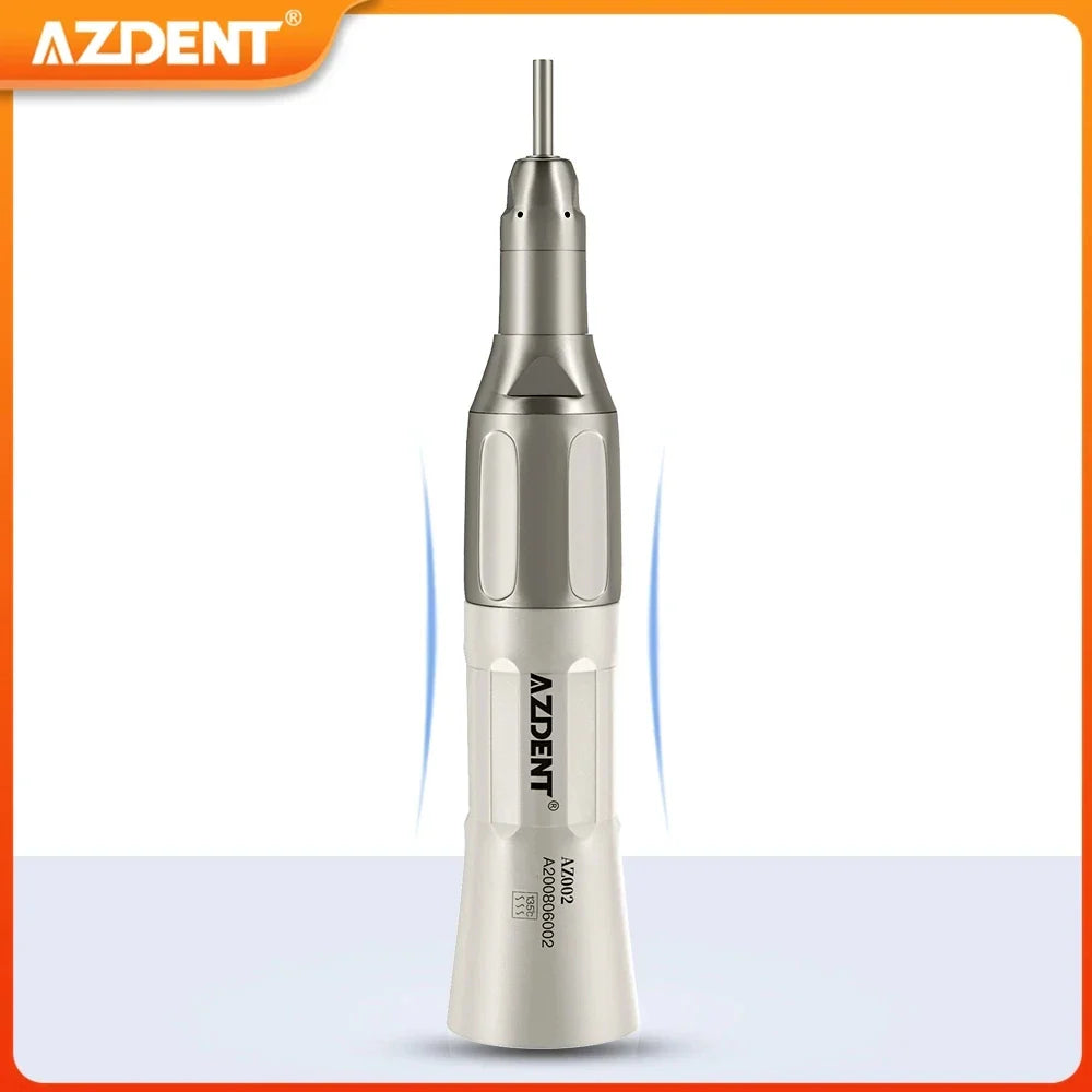 AZDENT Dental Low Speed Handpiece 1:1 Contra Angle – Push Button for ø2.35mm CA Burs, 2/4 Holes, Air Motor