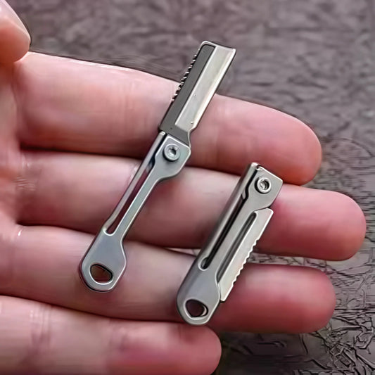 Stainless Steel Mini Folding Knife Keychain – Multi-Function EDC Pocket Tool for Outdoor Camping & Everyday Carry