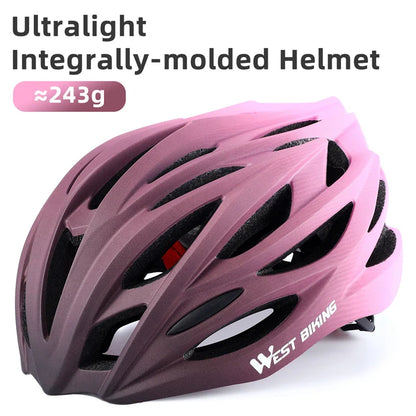 WEST BIKING Ultralight Cycling Helmet - Integrally Molded MTB & Road Bike Racing Helmet for Men & Women, Bicycle Safety Cap