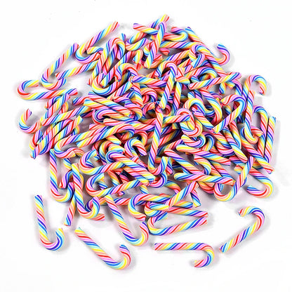 10/30/50pcs Mini Candy Cane Ornaments – Red & White Resin DIY Christmas Decorations for Home & New Year 2025
