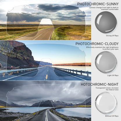 SCVCN Photochromic Sunglasses for Cycling & Outdoor Sports - Men & Women's MTB Climbing Eyewear, Driving Bicycle Goggles