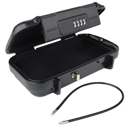 Portable Travel Safe Box – Large Capacity Security Lockbox with Code & Key, Waterproof, Removable Cable Handle