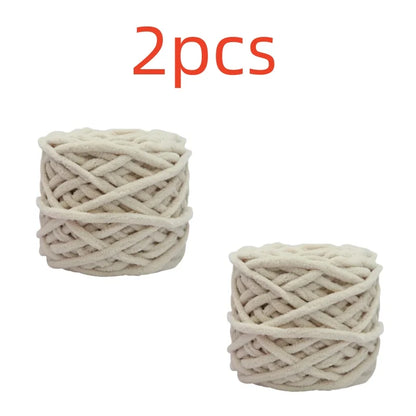 100g Chenille Knitting Yarn – Soft Thick Cotton Ice Strip Wool for DIY Hand Knitting Scarves & Crafts