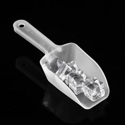 Mini Transparent Plastic Ice Scoops — Party, Bar & Kitchen Gadget for Ice, Candy, Dessert, and Dry Goods