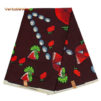 African Ankara Wax Print Fabric - 100% Cotton Real Wax African Patchwork Material for Dresses A-29