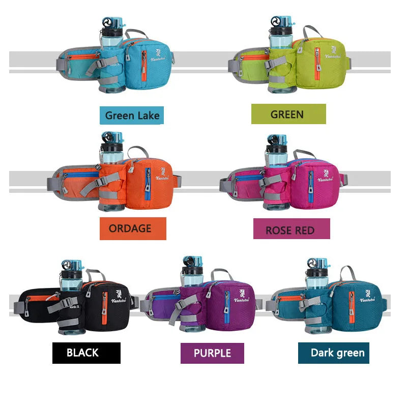 Running Waist Bag – Outdoor Marathon & Gym Belt Pack with Water Bottle Pouch, Fanny Pack for Cycling, Fitness & Phone Pocket