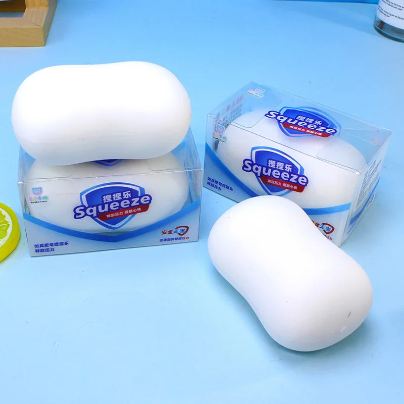 Fluffy Handmade Soap Squishy Toy - Soft Squeeze Stress Relief Toy for Students