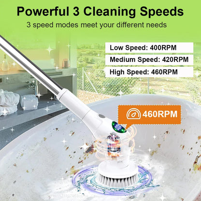 Effortless Cleaning Solution: 8-in-1 Multifunctional Electric Cleaning Brush - Wireless and Rotatable for Bathroom, Kitchen, Windows, and Toilet