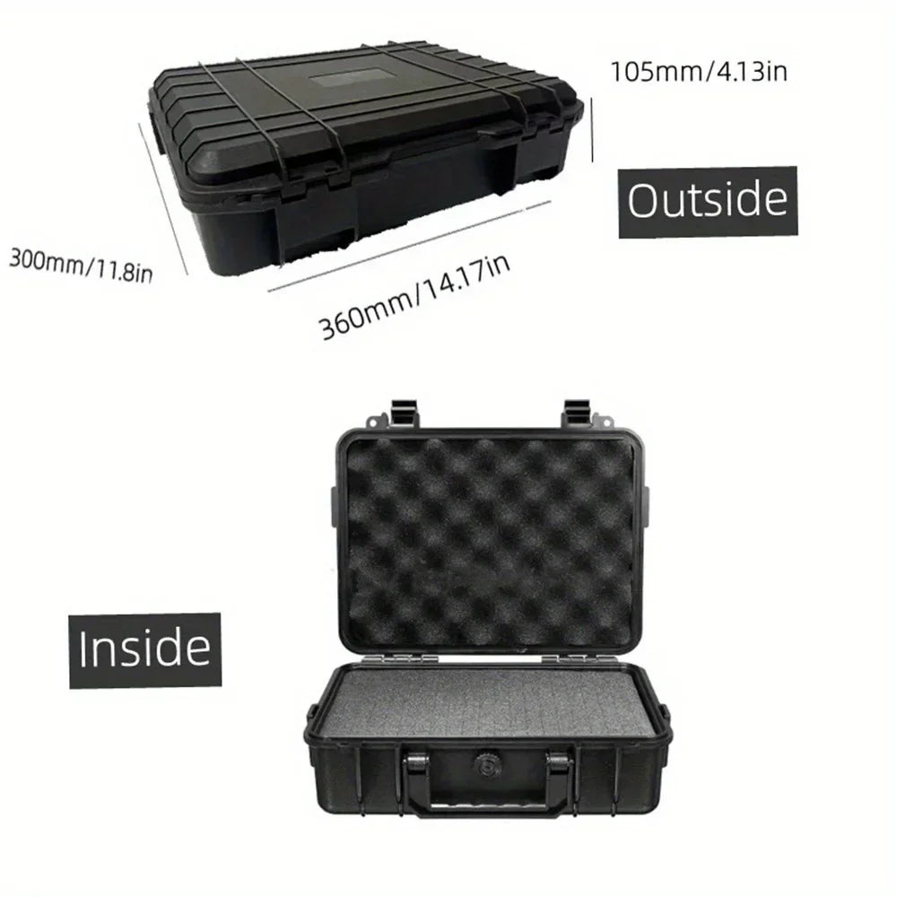 Waterproof Hard Carry Case Toolbox – Pre-Cut Foam Storage Organizer, Impact-Resistant Safety Protector for Hardware