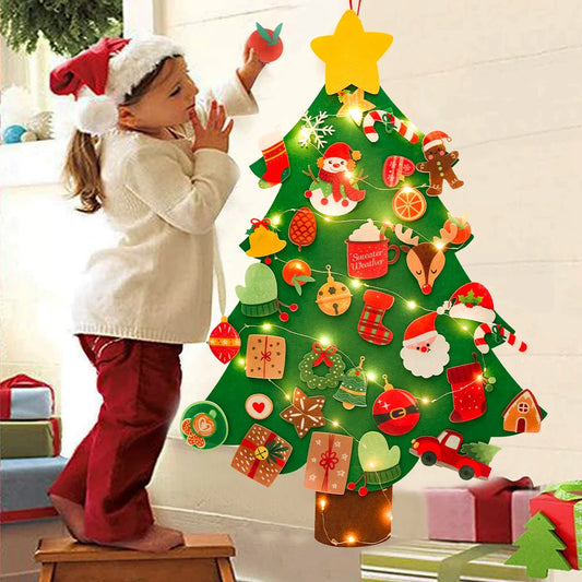 DIY Felt Christmas Tree Decoration – Xmas Ornament for Home Navidad Noel 2025 Santa Claus Kids Gift