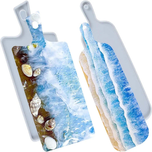 DIY Crystal Epoxy Resin Mold — Silicone Tray, Handle, Mirror & Swing Table Mold for Handmade Crafts