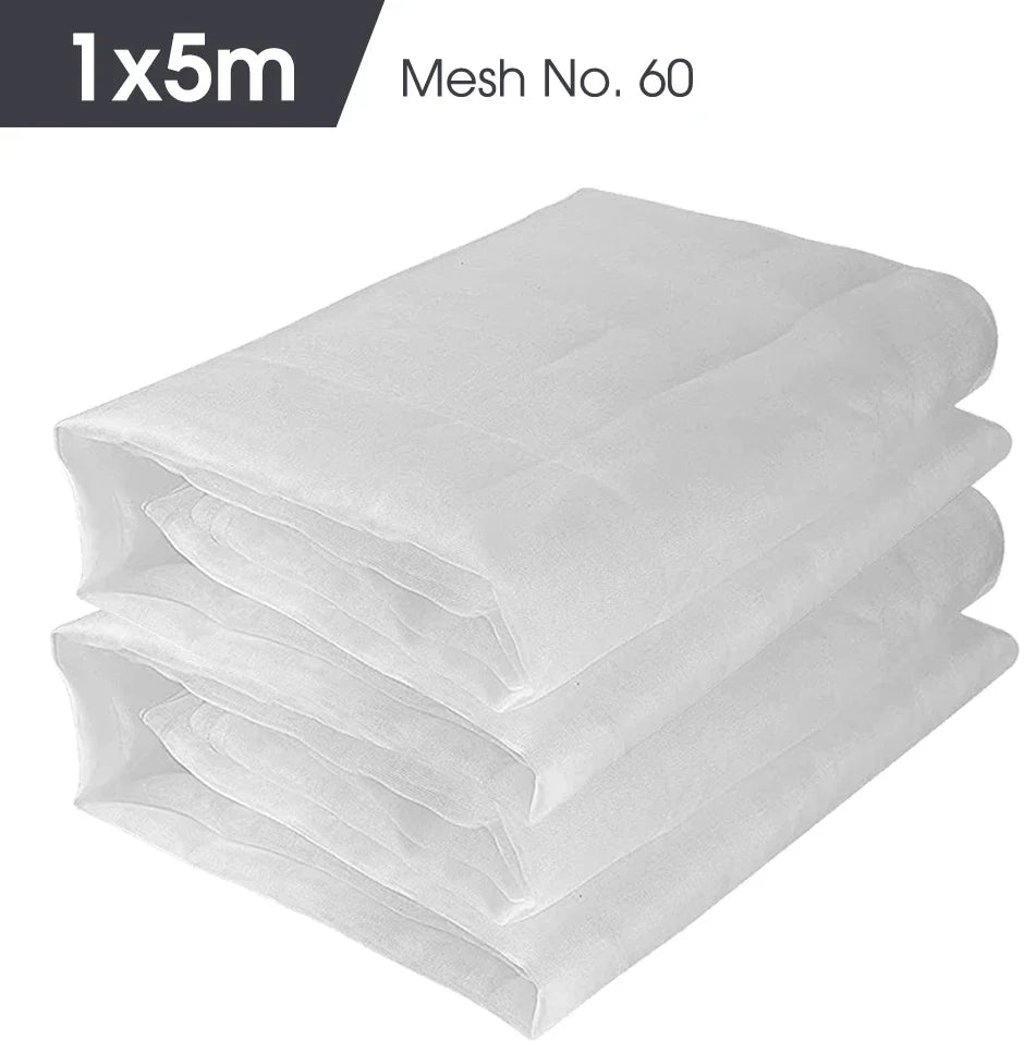 White 60 Mesh Garden Insect Netting – Greenhouse Protection Cover for Plants, Vegetables, Pest & Bird Control