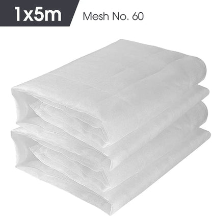 White 60 Mesh Garden Insect Netting – Greenhouse Protection Cover for Plants, Vegetables, Pest & Bird Control