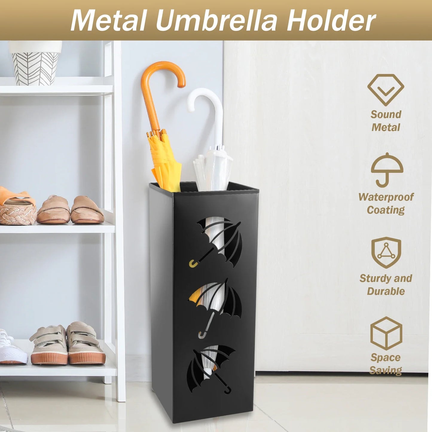 Multipurpose Metal Umbrella Holder Stand - Stylish and Functional Decor for Your Home
