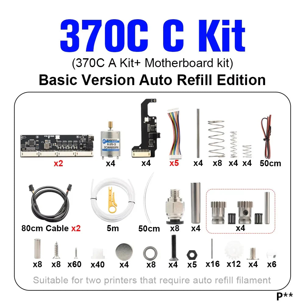 BLV AMS Lite BMCU370C Auto Refill Farm — Durable 3D Printer Accessory for A1 & A1 MINI, Strictly Tested, Type-C Support