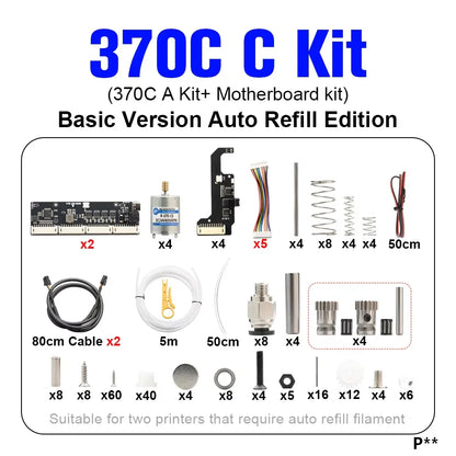 BLV AMS Lite BMCU370C Auto Refill Farm — Durable 3D Printer Accessory for A1 & A1 MINI, Strictly Tested, Type-C Support