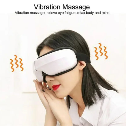 6D Rechargeable Eye Massager – Vibrating Hot Compress with Bluetooth Music for Relaxation, Sleep Improvement & Eye Care