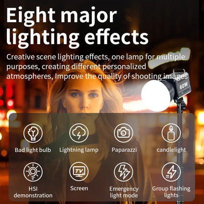 LED Fill Light Handheld COB Photography Light - Dual Color, Gentle Light for Outdoor Shooting, YouTube, TikTok, Vlog with Remote Rocker