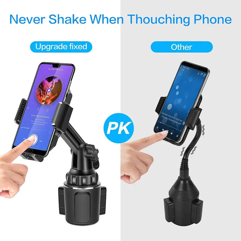 Universal Adjustable Car Cup Phone Mount | Cellphone Holder Stand for iPhone 14, 13, 12 Pro Max, Huawei, Samsung