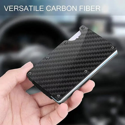 Carbon Fiber Minimalist Slim Wallet for Men – RFID-Blocking Credit Card Holder & Cashback Cardholder Case