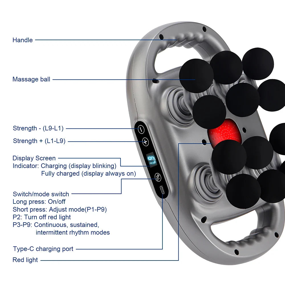 16-Head Fascia Massage Gun – High-Frequency Vibration Body Massager for Back, Waist, Neck, and Shoulders, Muscle Relief