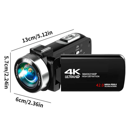 4K Digital Camera – 42MP HD Camera with 18X Zoom, 3.0-inch Screen, Flash & Portable Video Recorder