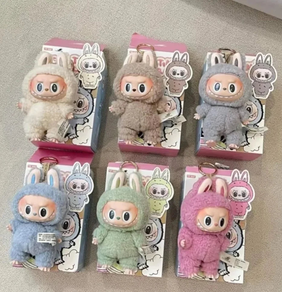 17cm Labubu V1 The Monsters Blind Box - Keychain & Cardiac Macarone Girl Gift with Free Sonny Angel