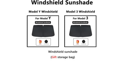 Split Sunshade for Tesla Model 3 (2017-2023) & Model Y – Front & Rear Sunroof Windshield Skylight Glass Roof Cooling Shade