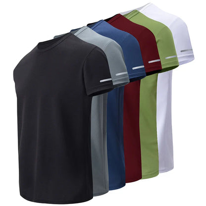 Men’s Summer Quick-Dry Sports T-Shirt – Printed Short Sleeve Loose Fit Athletic Running & Fitness Top for Teens and Adults