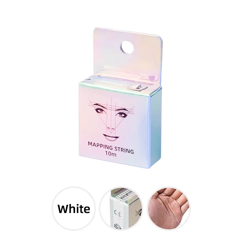10m Pre-Inked Mapping String for Eyebrows – Microblading & PMU Marker Thread in Box for Tattoo Brow Mapping