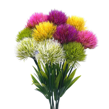 10PCS Artificial Dandelion Flower Bouquet – Mixed Plastic Fake Flowers for Wedding, Home, Party & DIY Table Decoration