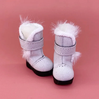 Tilda 3.2cm Doll Boots – 1/8 Mini Leather Shoes for Blythe, Azone & BJD Dolls, Casual Doll Accessories