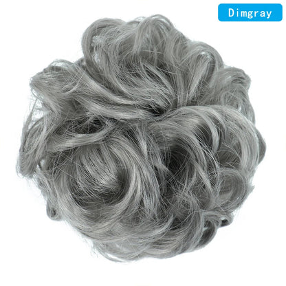 AZQUEEN Messy Bun Hair Extension – Synthetic Curly Wave Chignon Scrunchie, Elastic Band Updo Hairpiece for Women