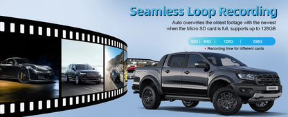Aprilboy K6 4K WIFI Dash Cam - Front & Rear Dual Lens, 1080P Night Vision, Parking Monitor, Mini Car DVR