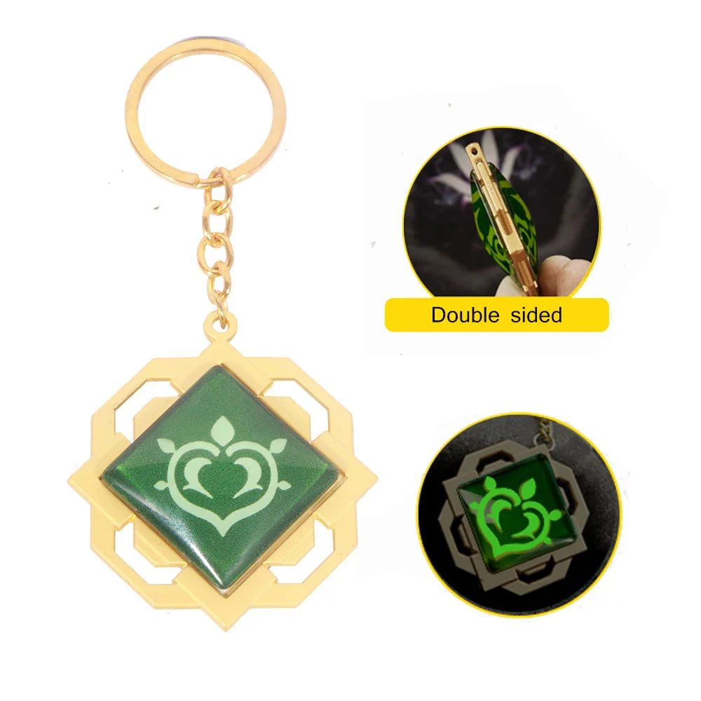 Genshin Impact Venti Eye Keychain 1:1 – Luminous Anime Cosplay Key Ring Backpack Pendant Gaming Accessories Gift