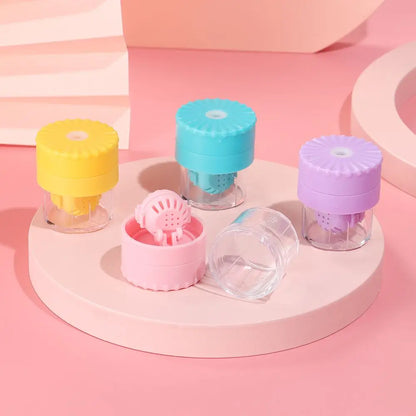 Manually Rotating Contact Lens Cleaner Case Portable Plastic Lens Storage Holder Cleaning Container Travel Accessory Tool