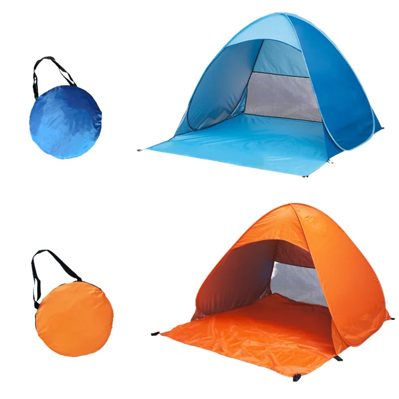 Automatic Instant Pop Up Tent - Portable Beach Tent Lightweight Outdoor UV Protection - Camping Fishing Sun Shelter