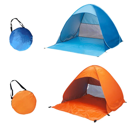 Automatic Instant Pop Up Tent - Portable Beach Tent Lightweight Outdoor UV Protection - Camping Fishing Sun Shelter