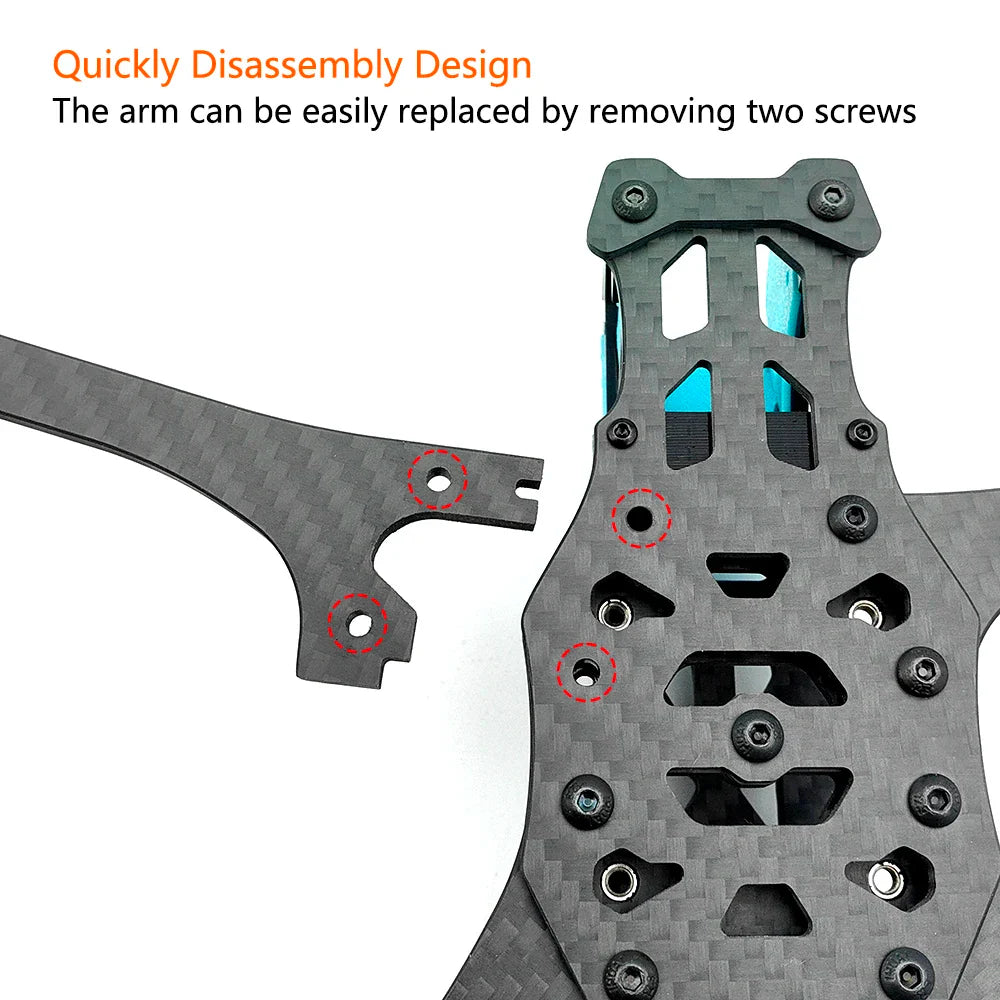 PhiSital Mark5 DC/X O4 Pro 5-Inch Carbon Fiber FPV Frame Kit – RC Freestyle Racing Drone DIY Parts