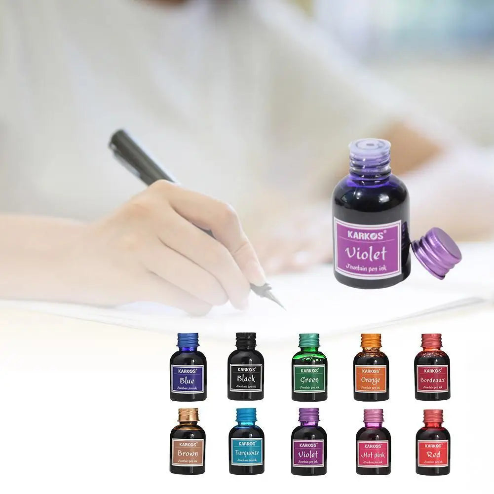 Pure Colorful Fountain Pen Ink — High-Quality 20/30/70ml Refill for Calligraphy, Writing & School Stationery