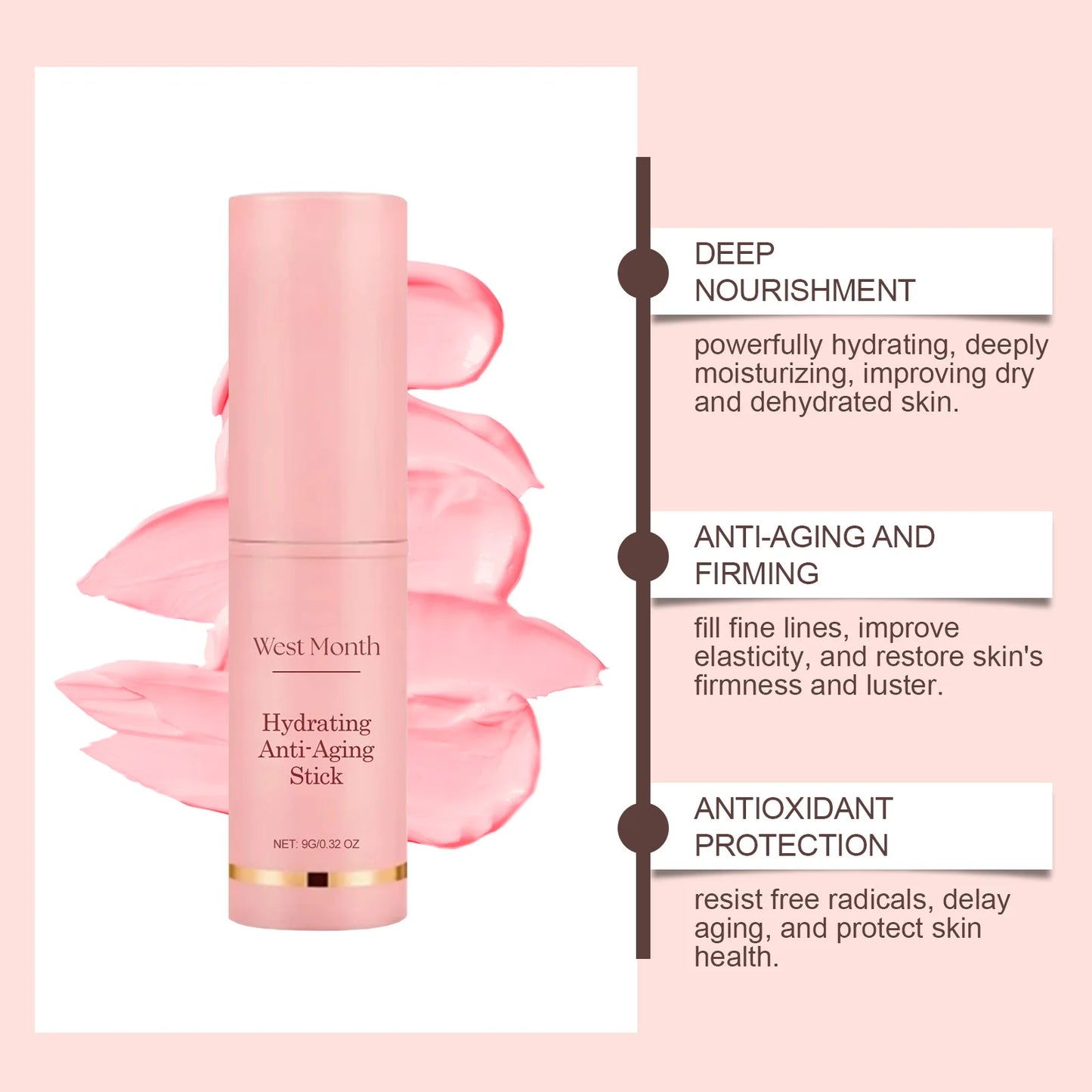 Collagen Multi-Bounce Balm Stick – Instant Wrinkle Removal, Anti-Aging, Firming & Brightening Moisturizer for Dull Skin