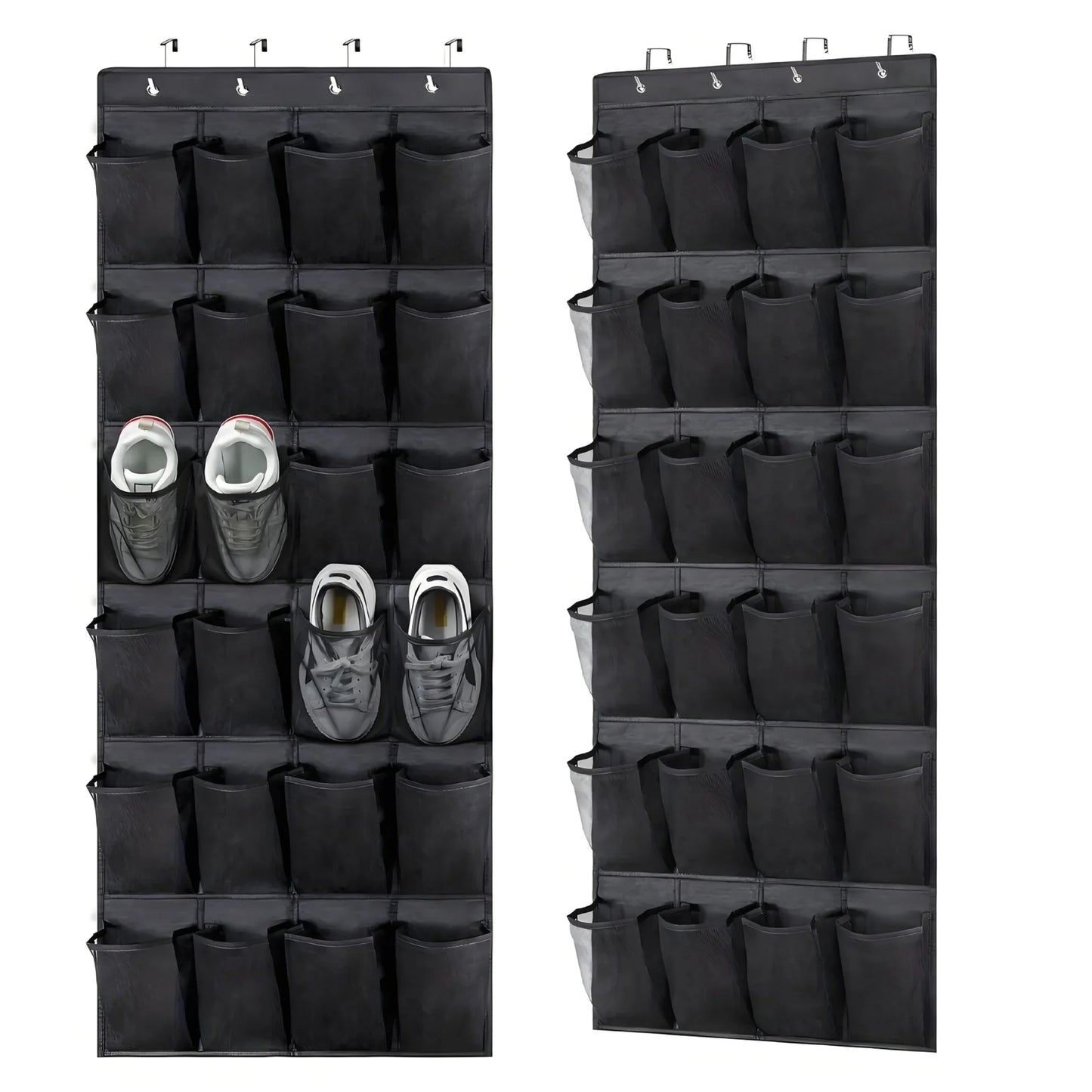 Over The Door Shoe Organizer - 14/24/40 Grid Mesh Pocket Hanging Rack for Closet Shoe Storage & Organization