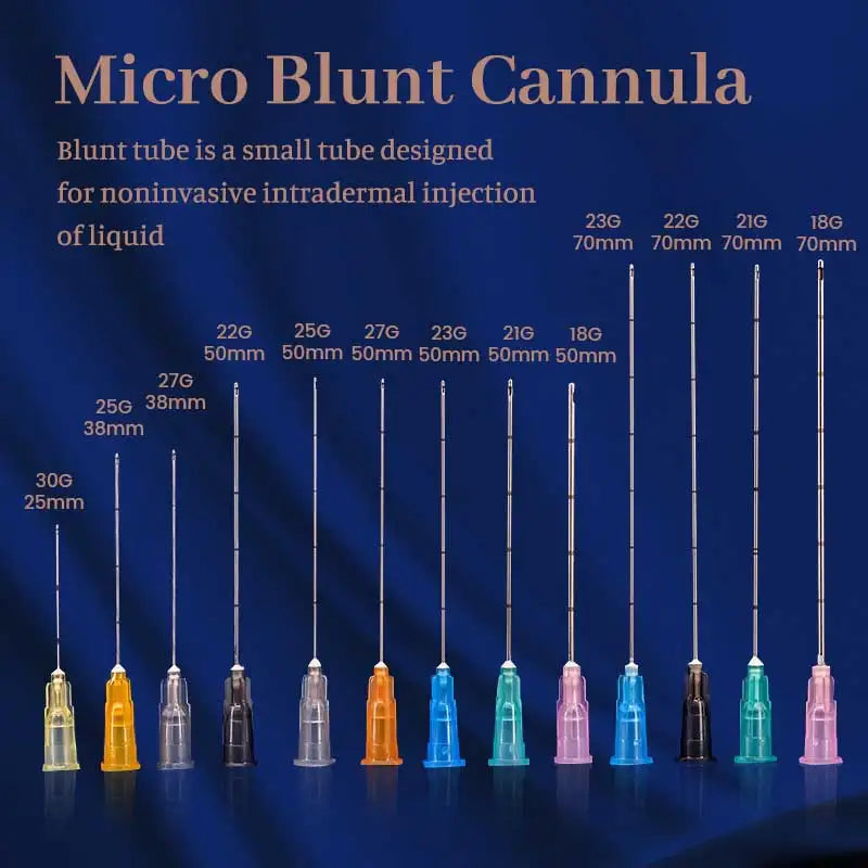 Disposable Sterile Blunt Tip Micro Cannula Needles (18G–30G) – 25–70mm Filler Injection Tips