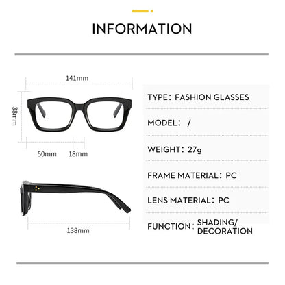 KAMMPT Fashion Square Glasses for Women & Men – Classic Blue Light Blocking Eyewear, Stylish Daily Designer Glasses