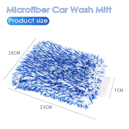 Plush Microfiber Car Wash Mitt - Thick Auto Cleaning Mitts for Car Wash - Accessories and Tools