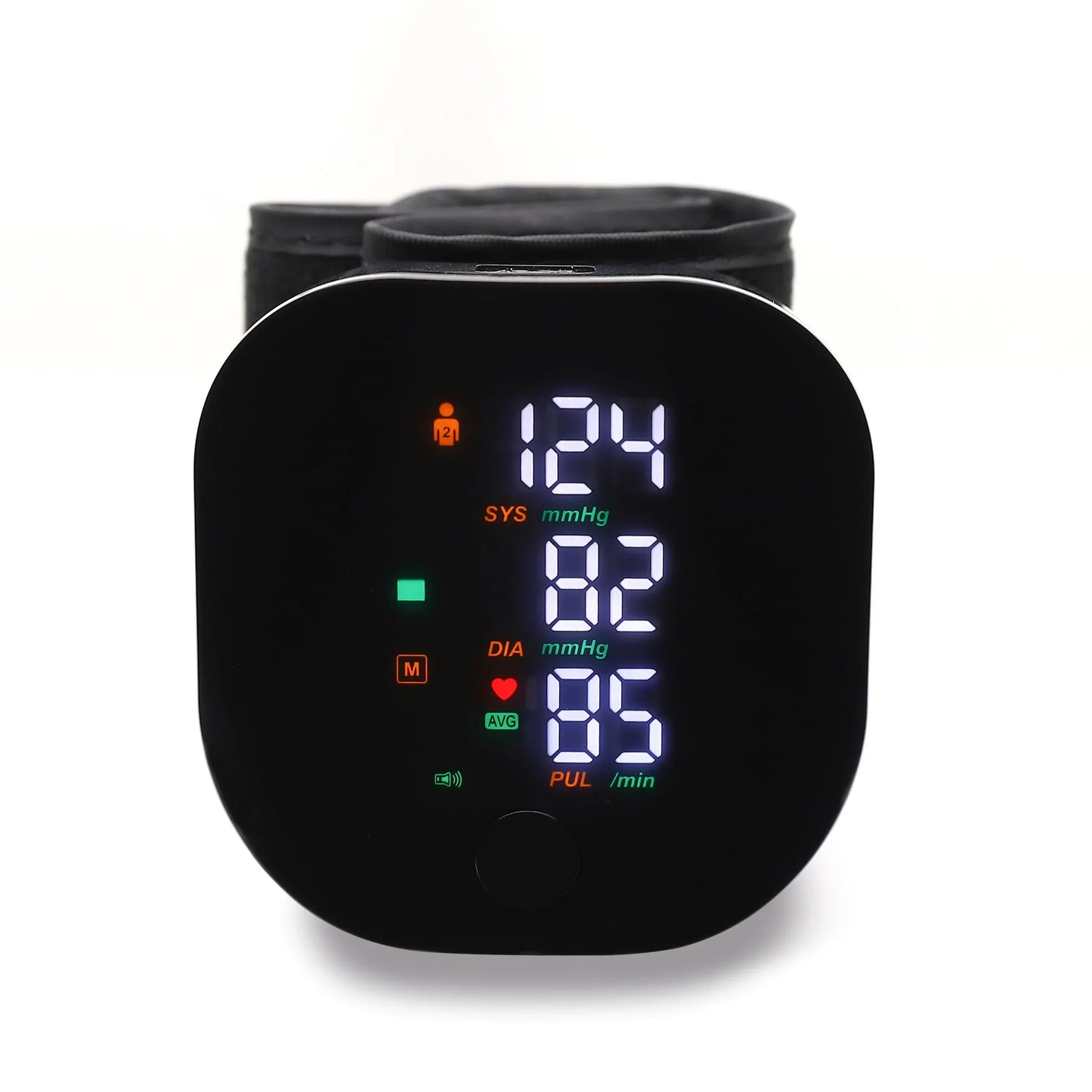 LED Rechargeable Wrist Blood Pressure Monitor – English, Russian, Portuguese, Spanish Voice Broadcast Tonometer