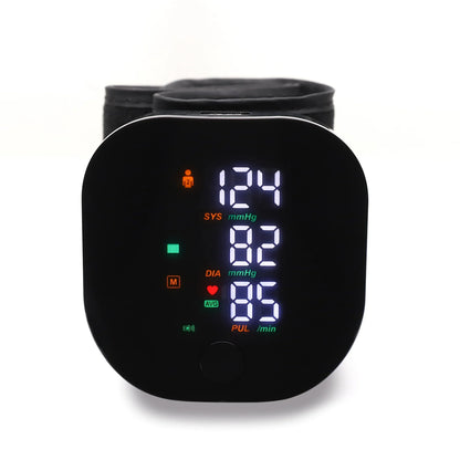LED Rechargeable Wrist Blood Pressure Monitor – English, Russian, Portuguese, Spanish Voice Broadcast Tonometer